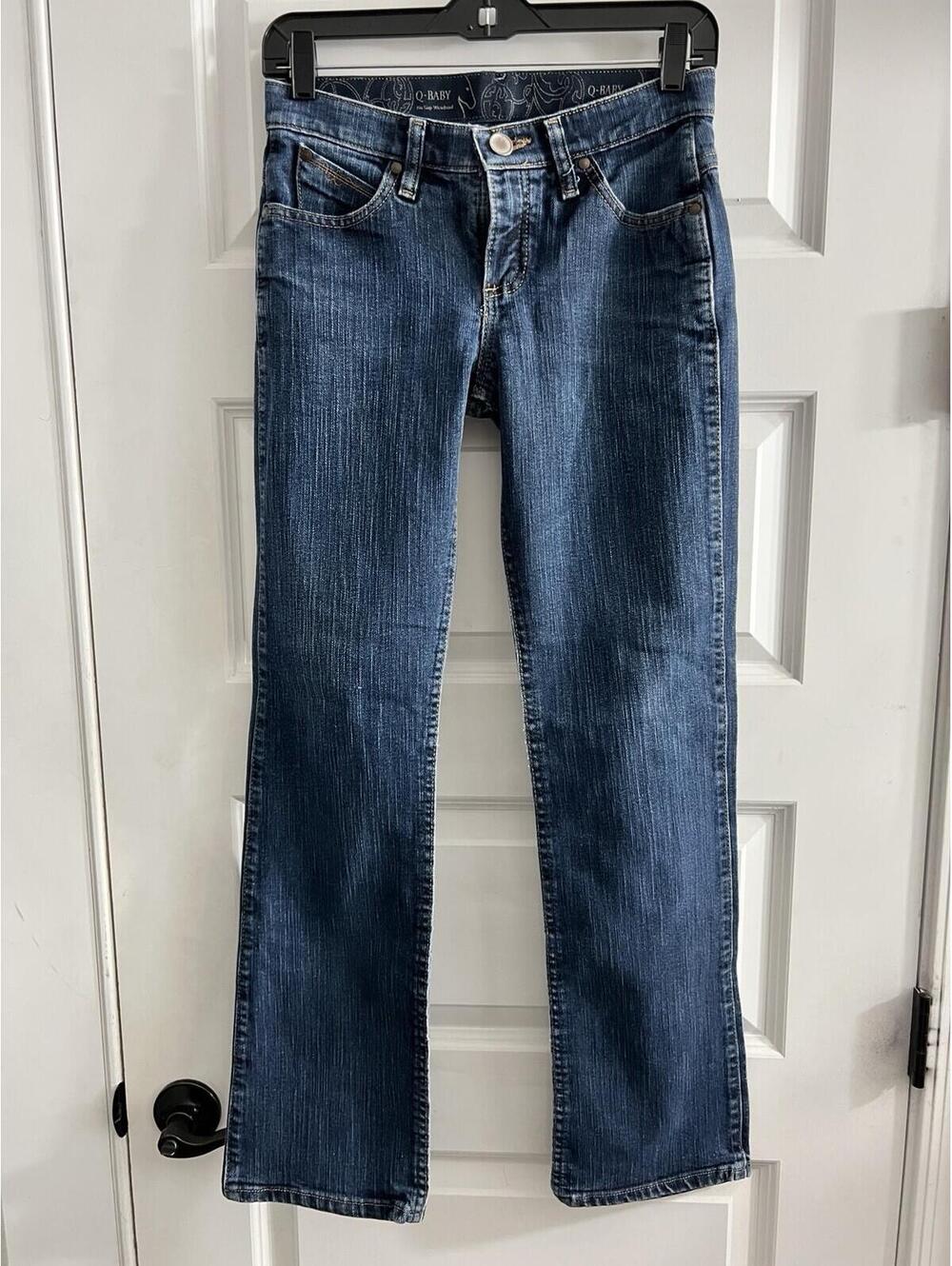 Wrangler Q-Baby Jeans Women Sz 1/2 X 32 (26x30) No GAO Waistband Mid Rise